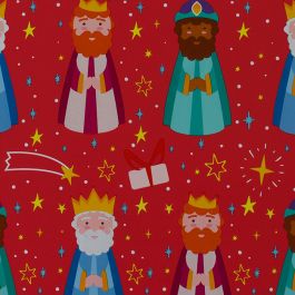 Papel de regalo en rollo Reyes Magos surtido