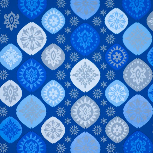 ▷ Bobina Papel de Regalo Navidad Azul con Estrellas Metalizadas